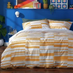 Habitat Stripe Mustard & White Bedding Set - Single 10 Habitat Stripe Mustard & White Bedding Set - Single -Habitat Sales Store 8442323 R Z004A