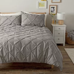 Habitat Hadley Pintuck Grey Bedding Set - Double