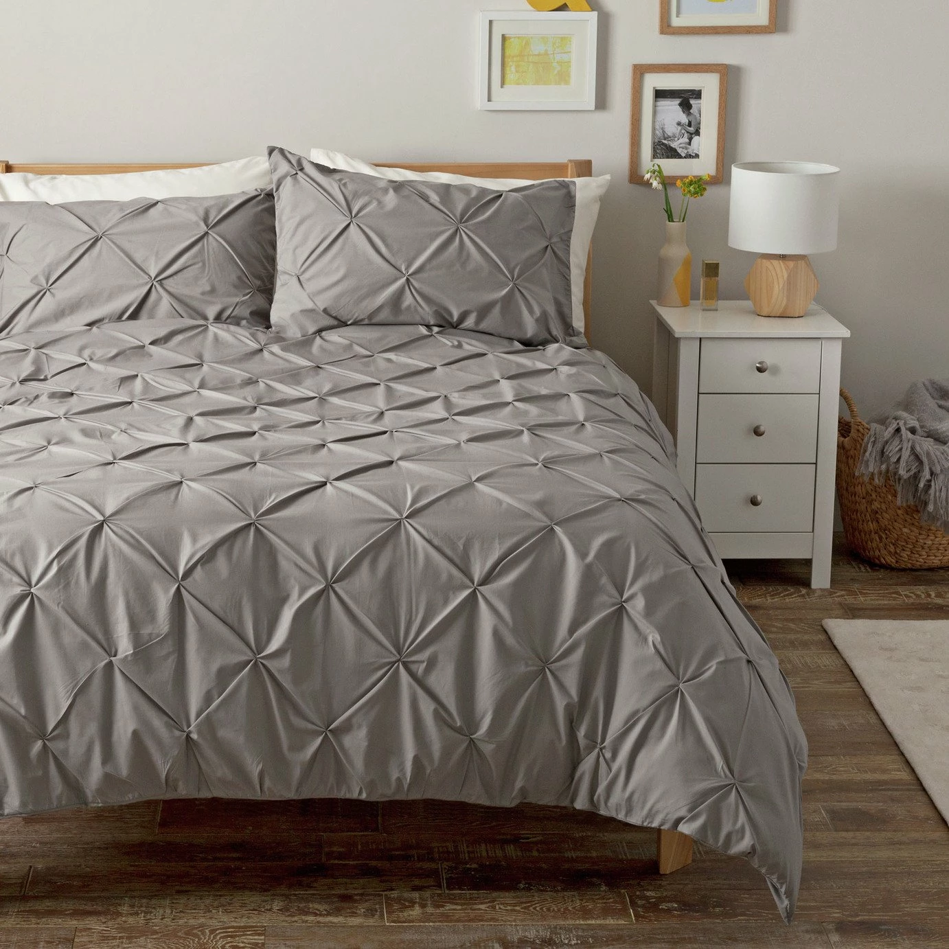 Habitat Hadley Pintuck Grey Bedding Set - Double 1 Habitat Hadley Pintuck Grey Bedding Set - Double