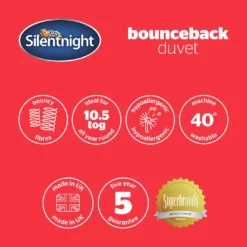 Silentnight Bounceback 10.5 Tog Duvet - Single -Habitat Sales Store 8676357 R Z008A