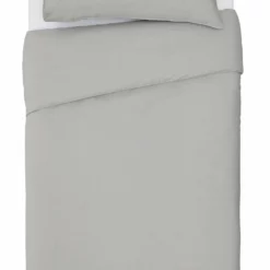 Habitat Cotton Rich Plain Grey Bedding Set - Single