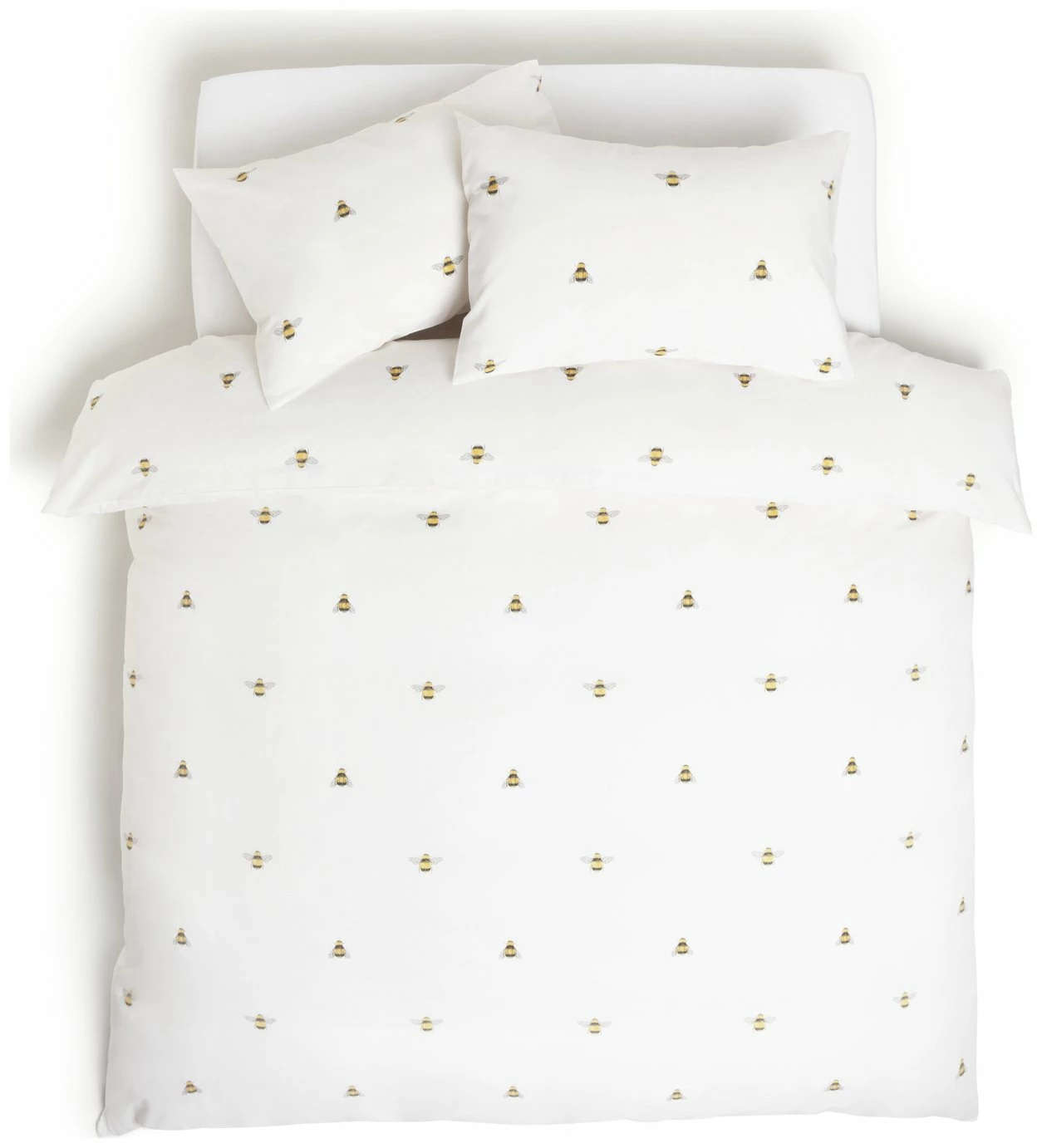 Habitat Hideaway Bee Print White Bedding Set - Single 3 Habitat Hideaway Bee Print White Bedding Set - Single - Image 3