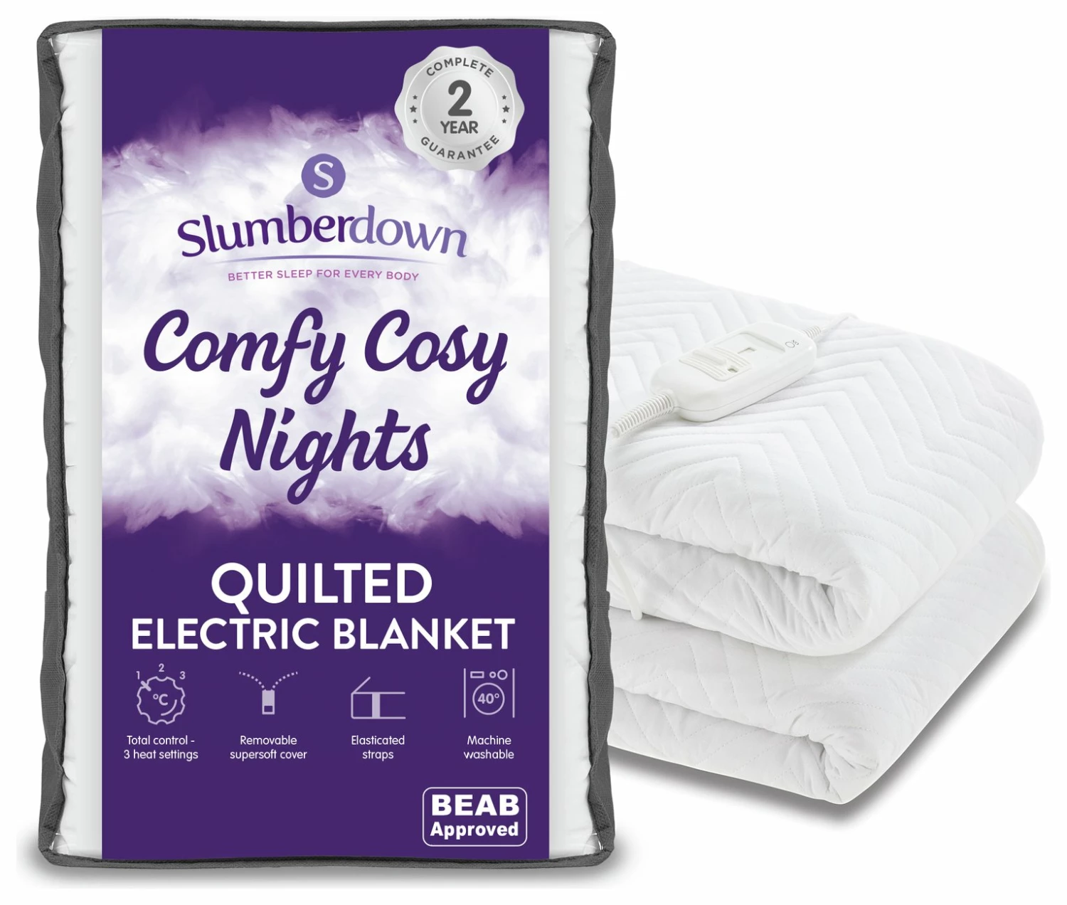 Slumberdown Warm And Cosy Electric Underblanket - Single 2 Slumberdown Warm And Cosy Electric Underblanket - Single - Image 2