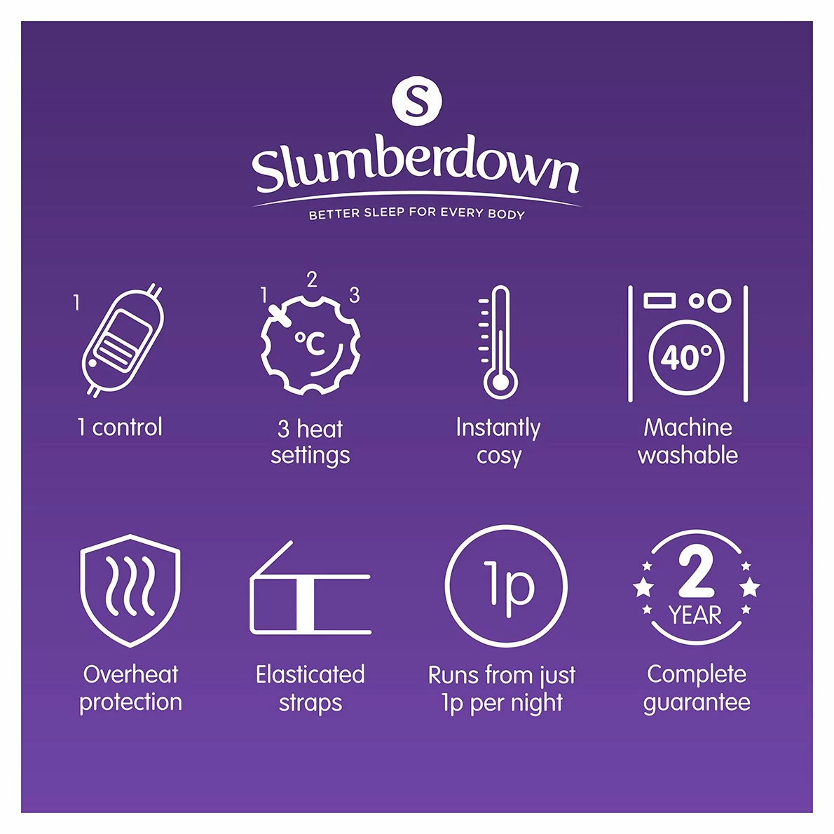 Slumberdown Warm And Cosy Electric Underblanket - Single 11 Slumberdown Warm And Cosy Electric Underblanket - Single - Image 11