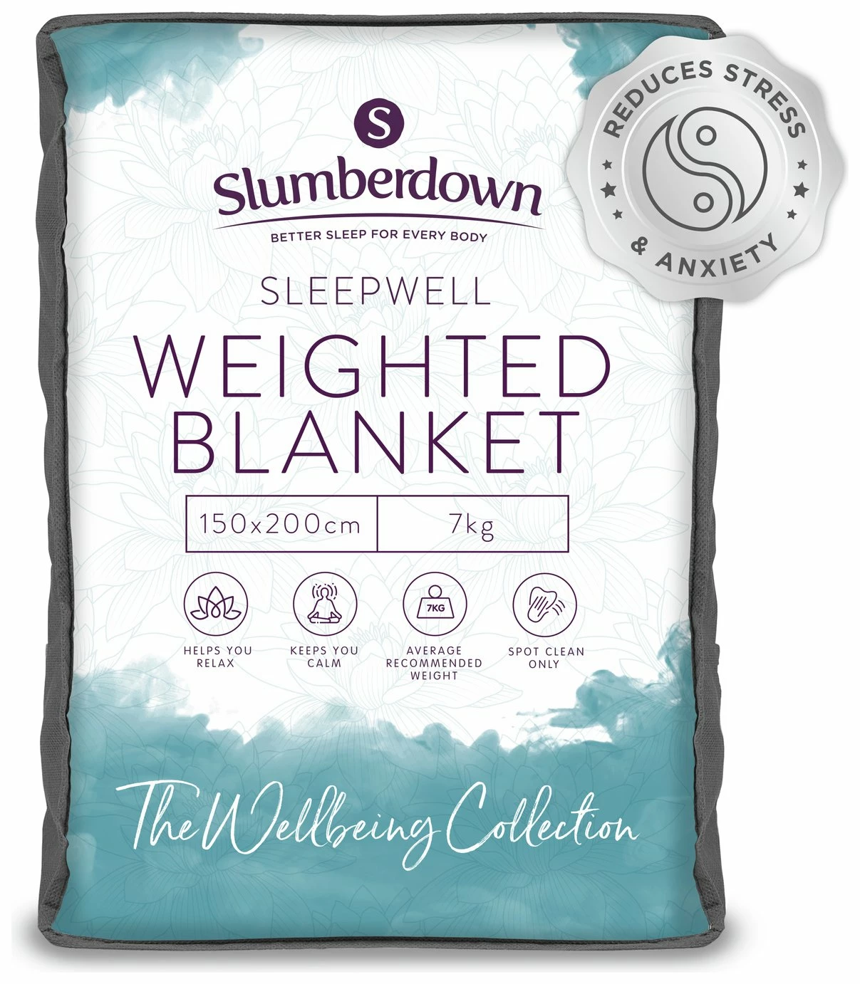 Slumberdown Wellbeing Weighted Adults Blanket - 7kg 1 Slumberdown Wellbeing Weighted Adults Blanket - 7kg