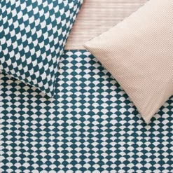 Habitat Cotton Scallop Teal Reversible Bedding Set - Double -Habitat Sales Store 8985684 R Z007A