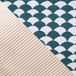 Habitat Cotton Scallop Teal Reversible Bedding Set - Double -Habitat Sales Store 8985684 R Z017A