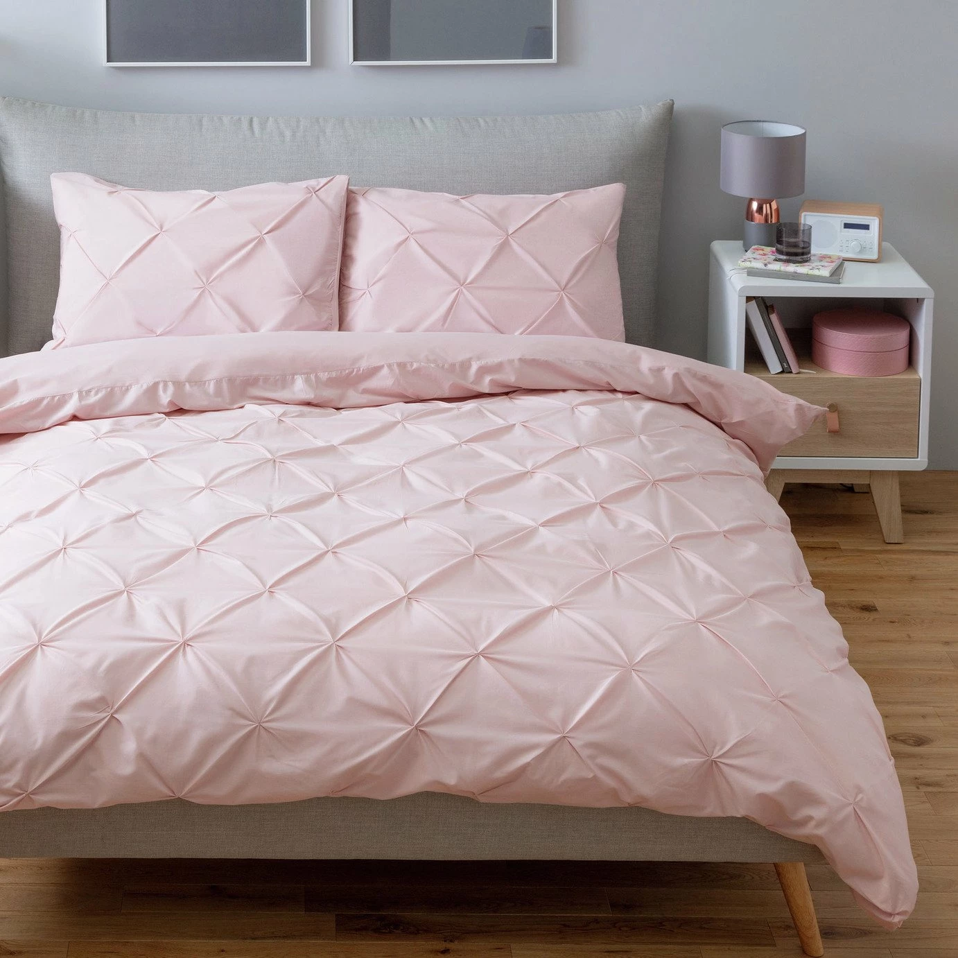 Habitat Hadley Pintuck Blush Pink Bedding Set - Double 1 Habitat Hadley Pintuck Blush Pink Bedding Set - Double