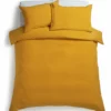 Habitat Stonewashed Cotton Plain Mustard Bedding Set -Double