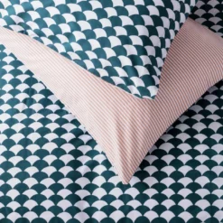 Habitat Cotton Scallop Teal Reversible Bedding Set-Superking -Habitat Sales Store 9207938 R Z003A