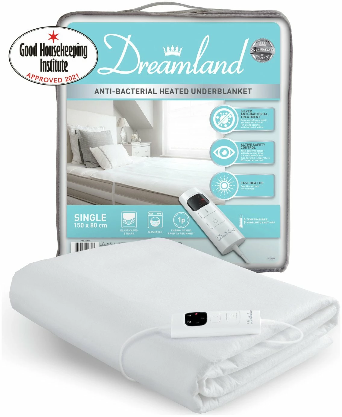 Dreamland Antibacterial Heated Underblanket - Single 9 Dreamland Antibacterial Heated Underblanket - Single - Image 9