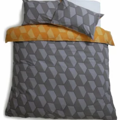 Habitat Industrial Geo Grey Reversible Bedding Set - Single -Habitat Sales Store 9281318 R Z002A