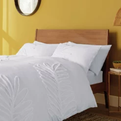 Habitat Cotton Tufted Leaf White Bedding Set - Double 9 Habitat Cotton Tufted Leaf White Bedding Set - Double -Habitat Sales Store 9328587 R Z005A