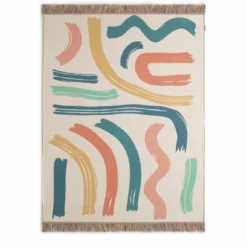 Habitat Studio Squiggle Cotton Throw - Multicoloured 10 Habitat Studio Squiggle Cotton Throw - Multicoloured -Habitat Sales Store 9340541 R Z004A