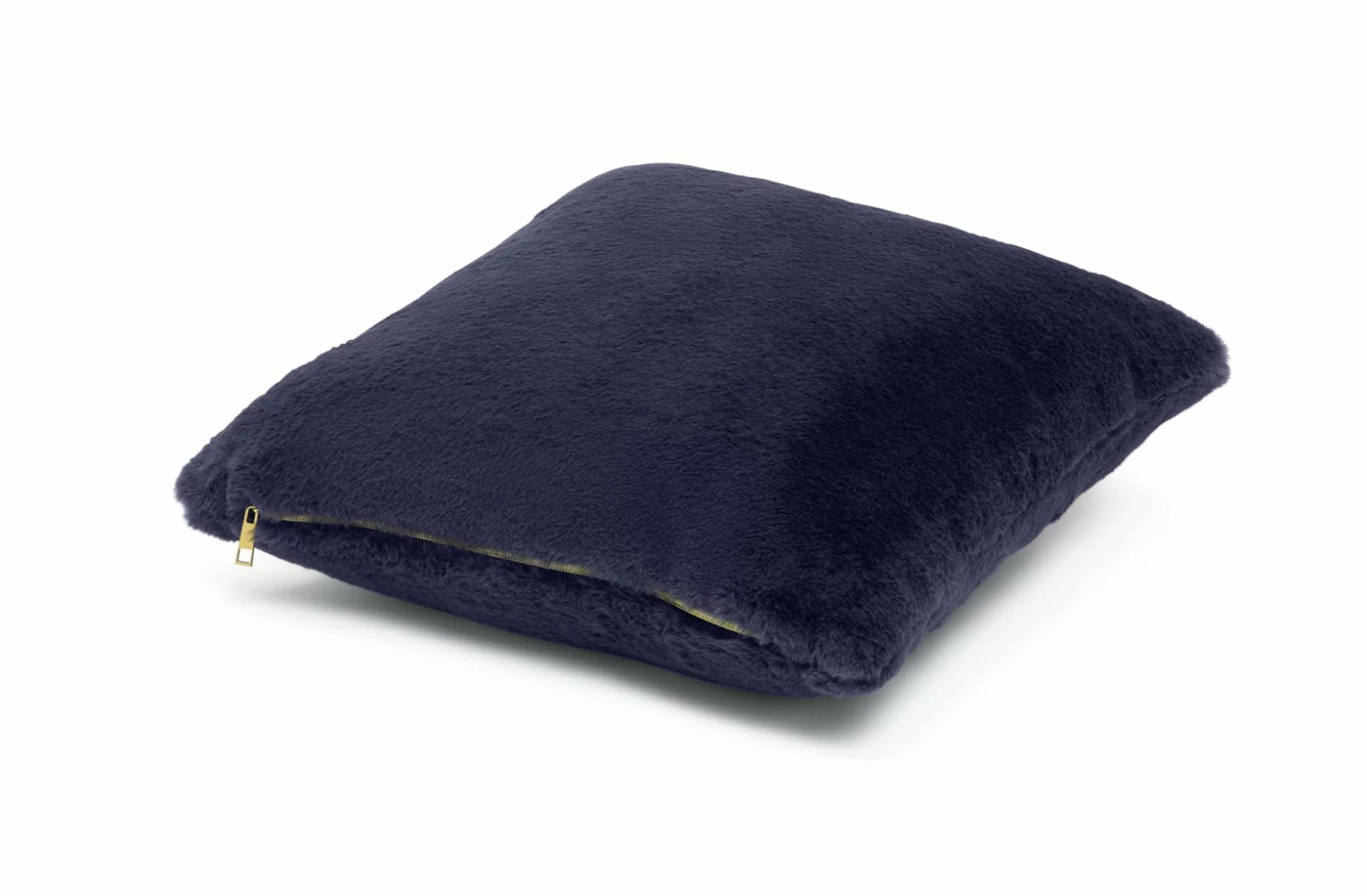 Habitat Plain Faux Fur Cushion - Navy - 43x43cm 3 Habitat Plain Faux Fur Cushion - Navy - 43x43cm - Image 3