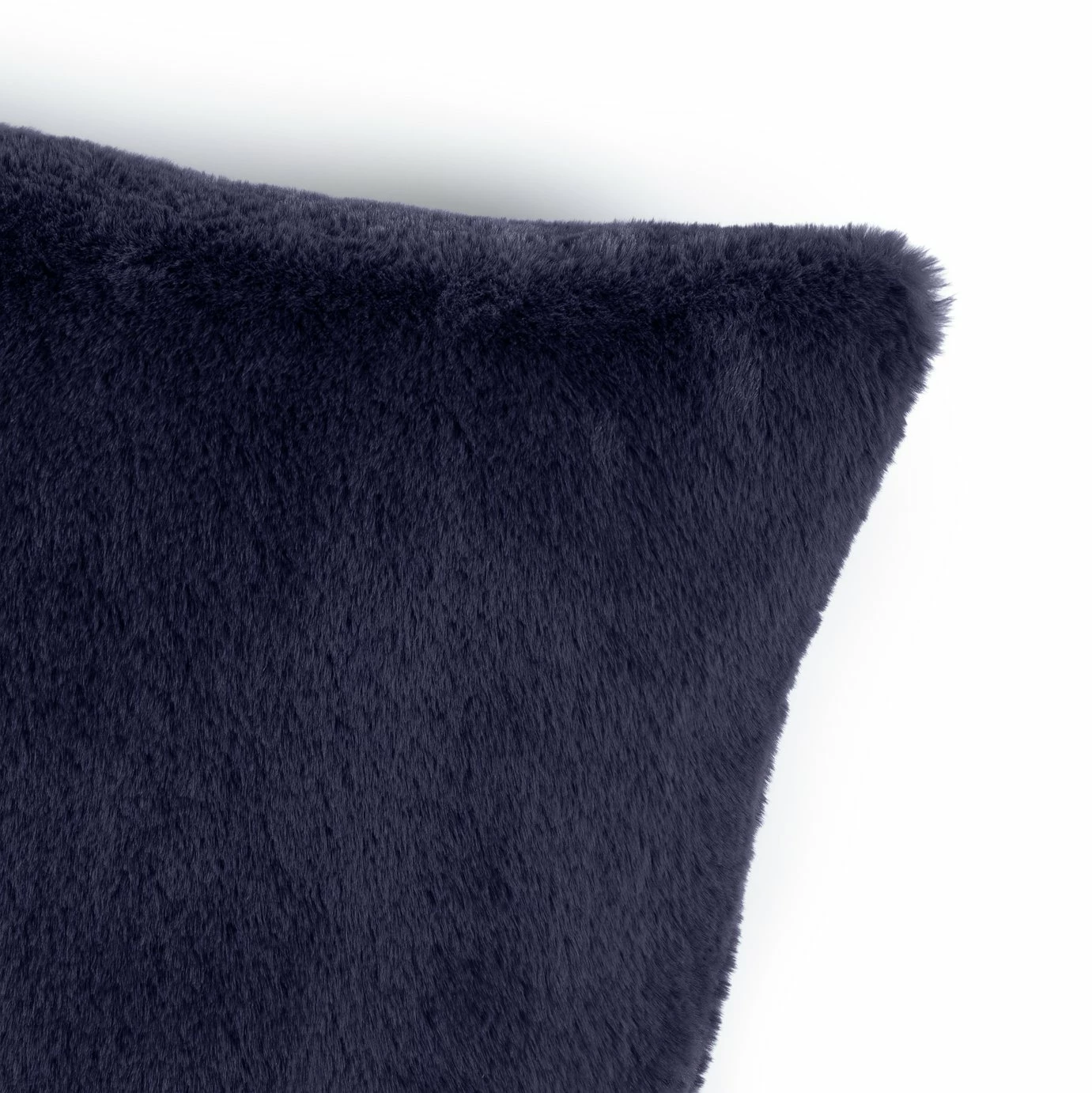 Habitat Plain Faux Fur Cushion - Navy - 43x43cm 5 Habitat Plain Faux Fur Cushion - Navy - 43x43cm - Image 5