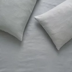 Habitat Sales Store 28 Habitat Linen Plain Mist Grey Fitted Sheet - Superking