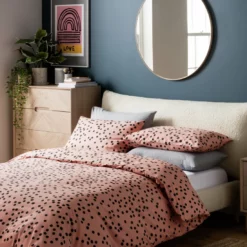 Habitat Cotton Dot Penny Pink & Black Bedding Set - Single -Habitat Sales Store 9401882 R Z005A