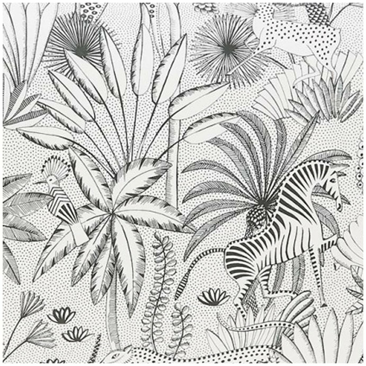 Habitat Cotton Jungle Black & White Bedding Set - Single 2 Habitat Cotton Jungle Black & White Bedding Set - Single - Image 2