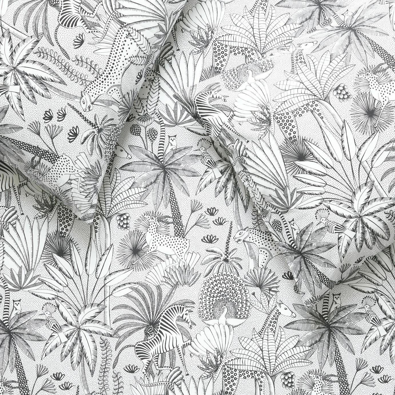 Habitat Cotton Jungle Black & White Bedding Set - Single 4 Habitat Cotton Jungle Black & White Bedding Set - Single - Image 4