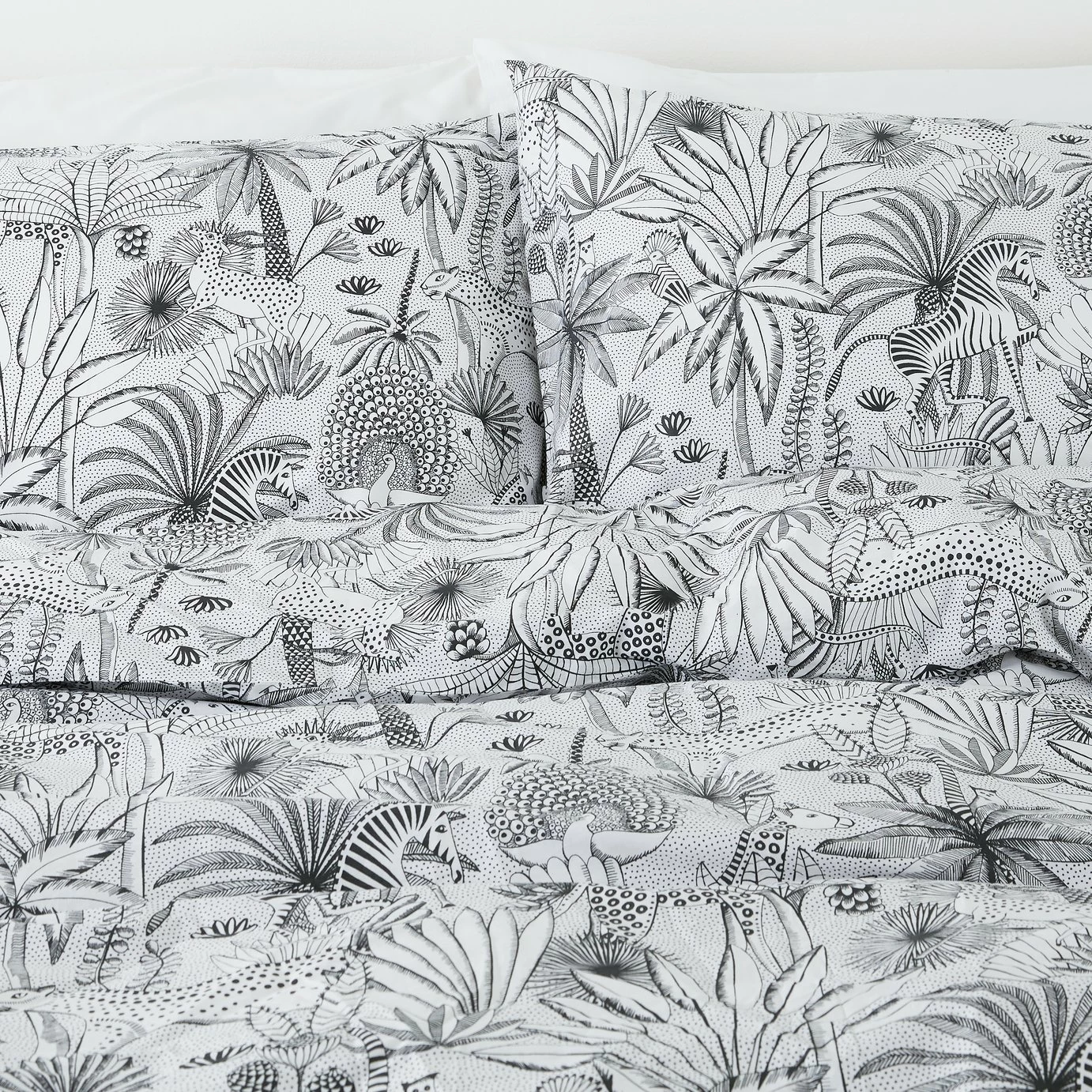 Habitat Cotton Jungle Black & White Bedding Set - Single 5 Habitat Cotton Jungle Black & White Bedding Set - Single - Image 5