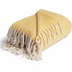 Habitat Country Hideaway Woven Throw - Mustard - 125X150cm