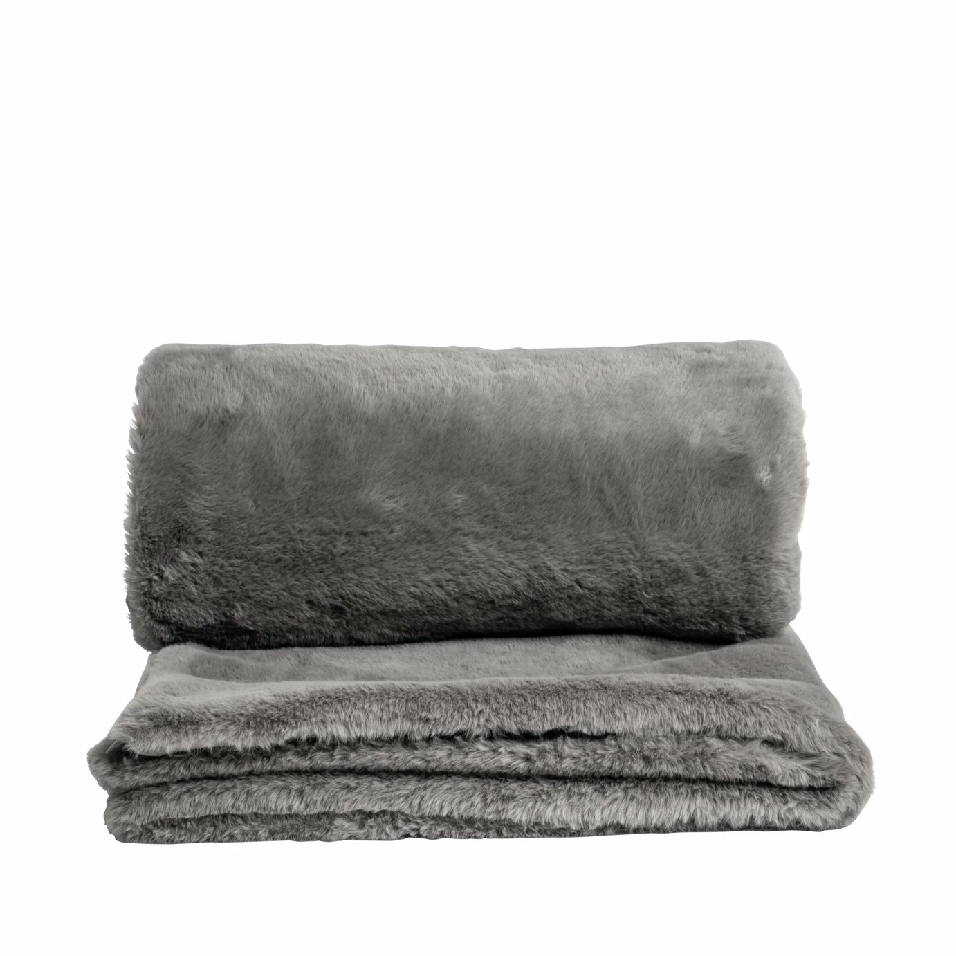 Habitat Faux Fur Plain Throw - Grey - 125x150cm 3 Habitat Faux Fur Plain Throw - Grey - 125x150cm - Image 3