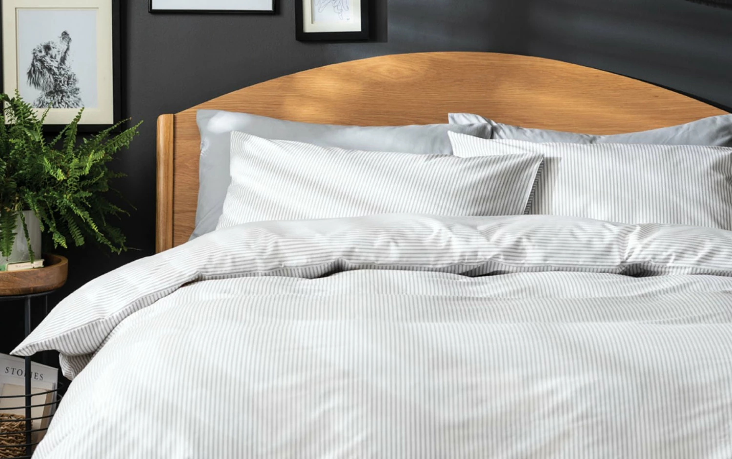 Habitat Stripe White & Grey Bedding Set - Single 5 Habitat Stripe White & Grey Bedding Set - Single - Image 5