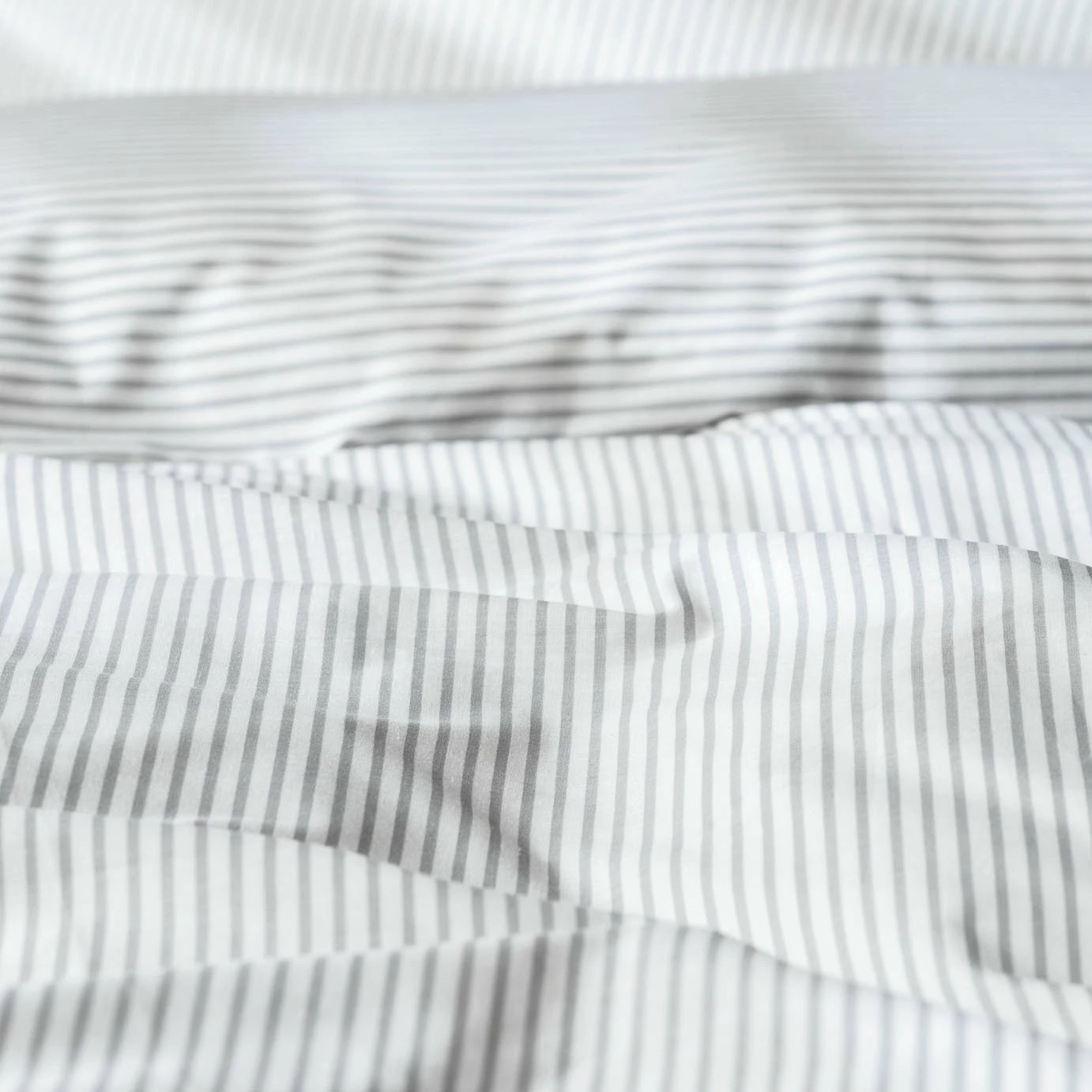 Habitat Stripe White & Grey Bedding Set - Single 6 Habitat Stripe White & Grey Bedding Set - Single - Image 6