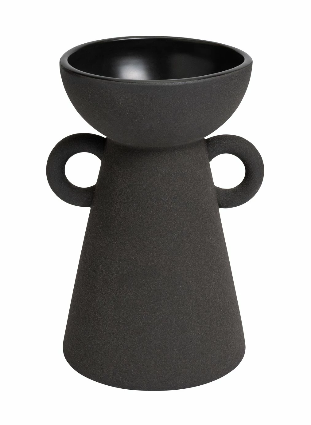 Habitat Large Ceramic Vase With Handles - Black 1 Habitat Large Ceramic Vase With Handles - Black