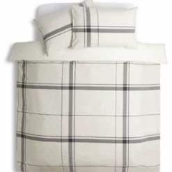 Habitat Cotton Yarn Dye Check Cream Bedding Set - Double -Habitat Sales Store 9511655 R Z002A