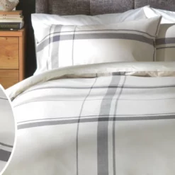 Habitat Cotton Yarn Dye Check Cream Bedding Set - Double -Habitat Sales Store 9511655 R Z004A