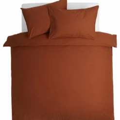 Habitat Cotton Linen Plain Rust Bedding Set - Double -Habitat Sales Store 9513914 R Z002A