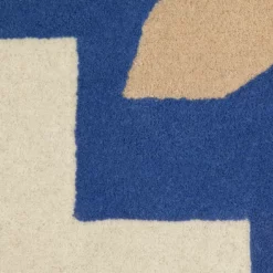Habitat Arch Palm Wool Rug - Cream & Blue - 120x170cm 7 Habitat Arch Palm Wool Rug - Cream & Blue - 120x170cm -Habitat Sales Store 9516344 R B001