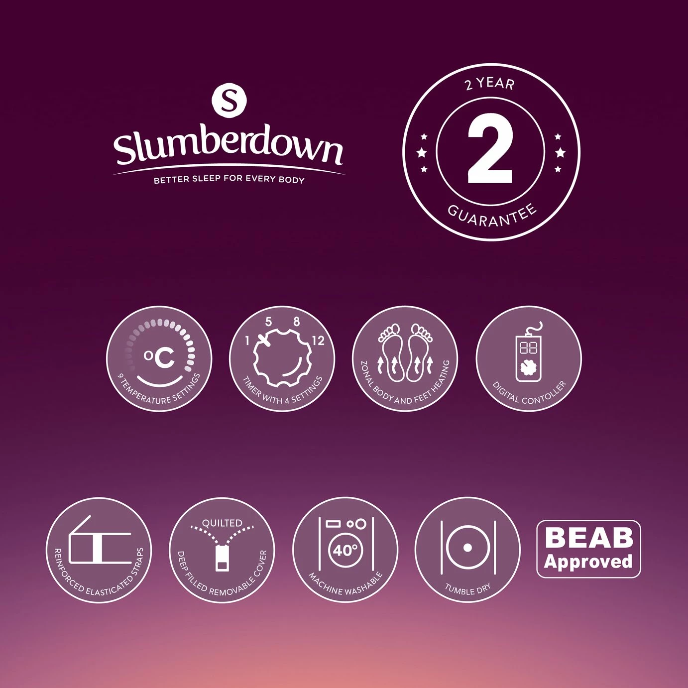 Slumberdown Perfectly Warm Luxury Electric Blanket-Double 14 Slumberdown Perfectly Warm Luxury Electric Blanket-Double - Image 14