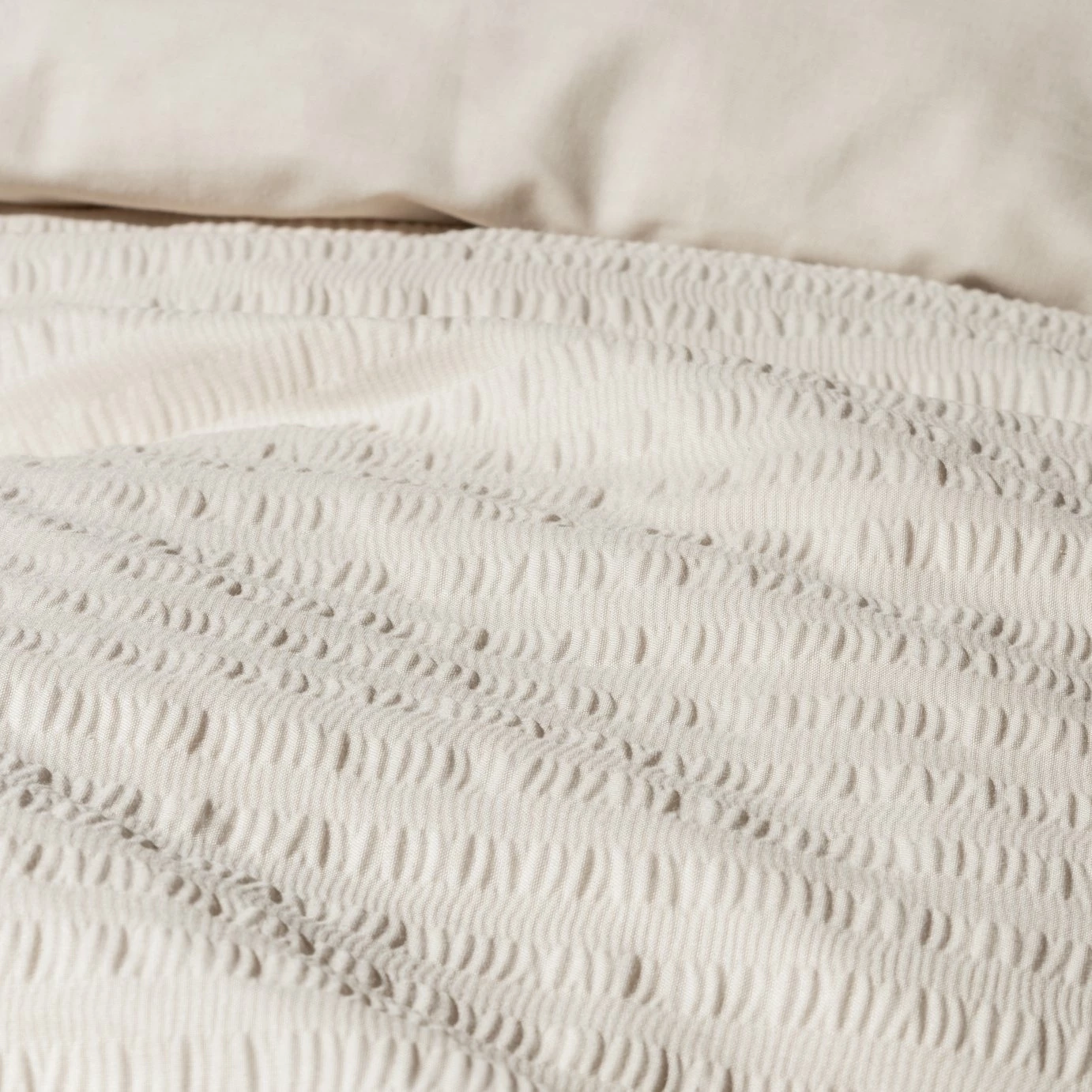 Habitat Seersucker Plain Taupe Bedding Set - Single 5 Habitat Seersucker Plain Taupe Bedding Set - Single - Image 5