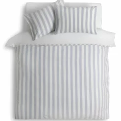 Habitat Stripe Sky Blue & White Bedding Set - Double