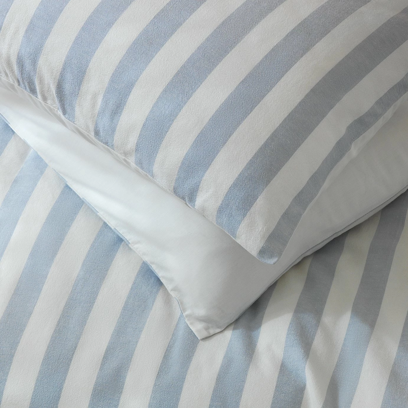 Habitat Stripe Sky Blue & White Bedding Set - Double 4 Habitat Stripe Sky Blue & White Bedding Set - Double - Image 4