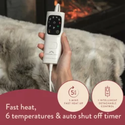 Dreamland Luxury Faux Fur Husky Heated Throw - Large -Habitat Sales Store 9522204 R Z004A