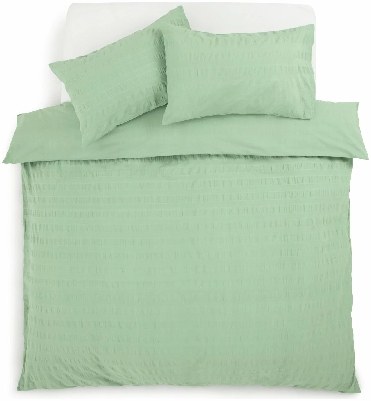 Habitat Reset Seersucker Sage Green Bedding Set - Single 3 Habitat Reset Seersucker Sage Green Bedding Set - Single - Image 3