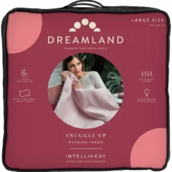 Dreamland Snuggle Up Pink Heated Throw - Large