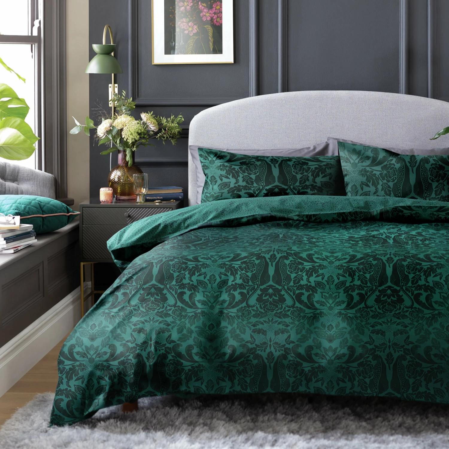Habitat Floral Cheetah Print Green Bedding Set - Single 1 Habitat Floral Cheetah Print Green Bedding Set - Single