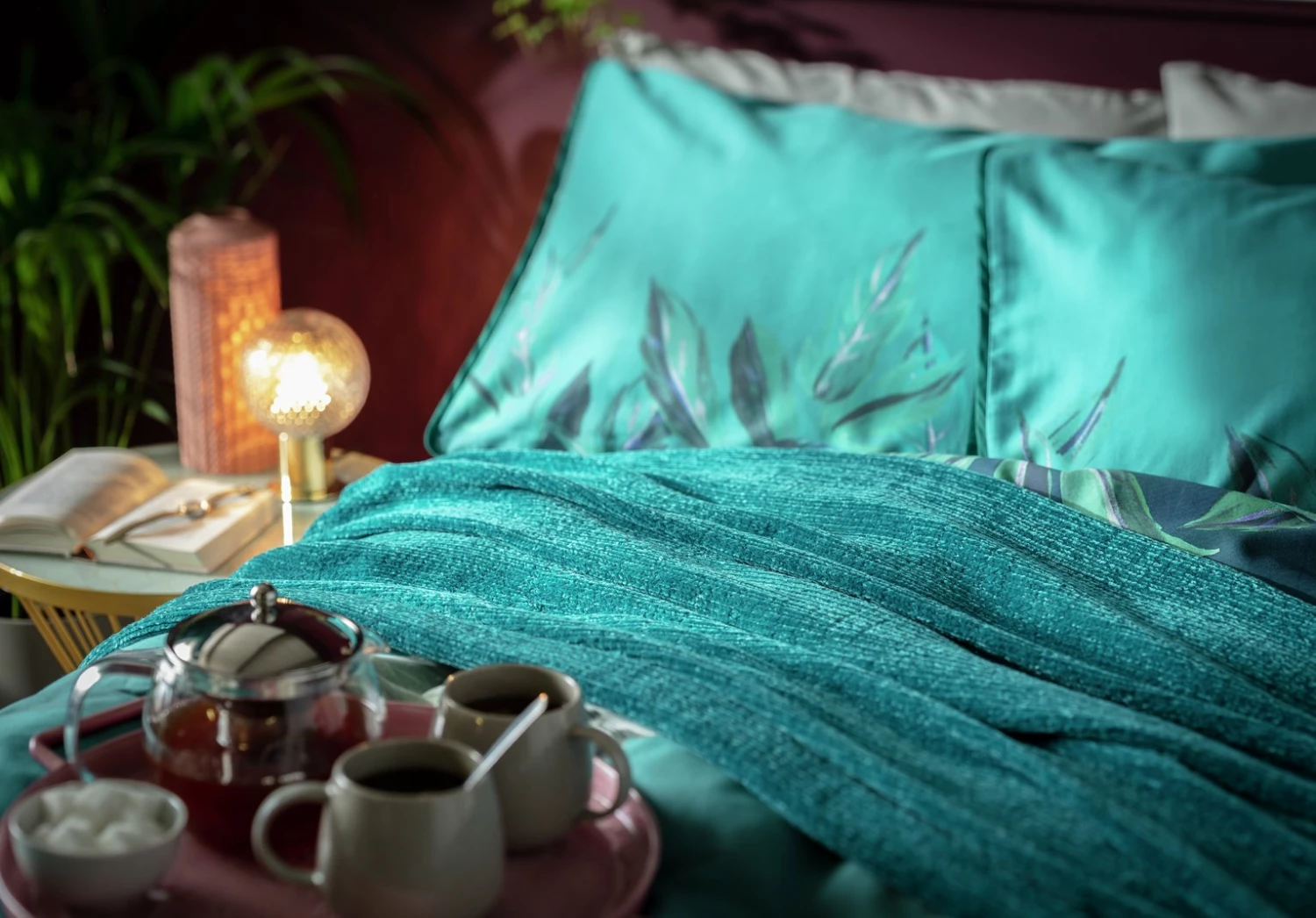 Habitat Chenille Throw - Teal Blue - 125x150cm 2 Habitat Chenille Throw - Teal Blue - 125x150cm - Image 2