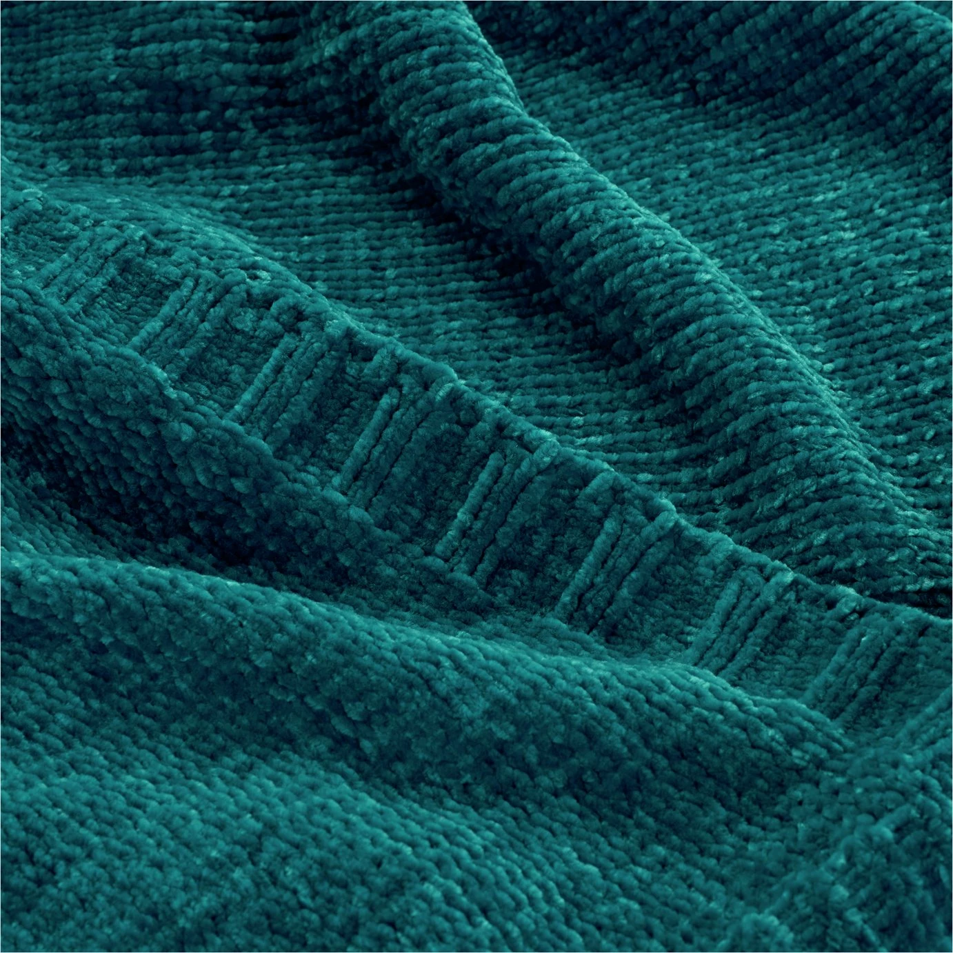 Habitat Chenille Throw - Teal Blue - 125x150cm 3 Habitat Chenille Throw - Teal Blue - 125x150cm - Image 3