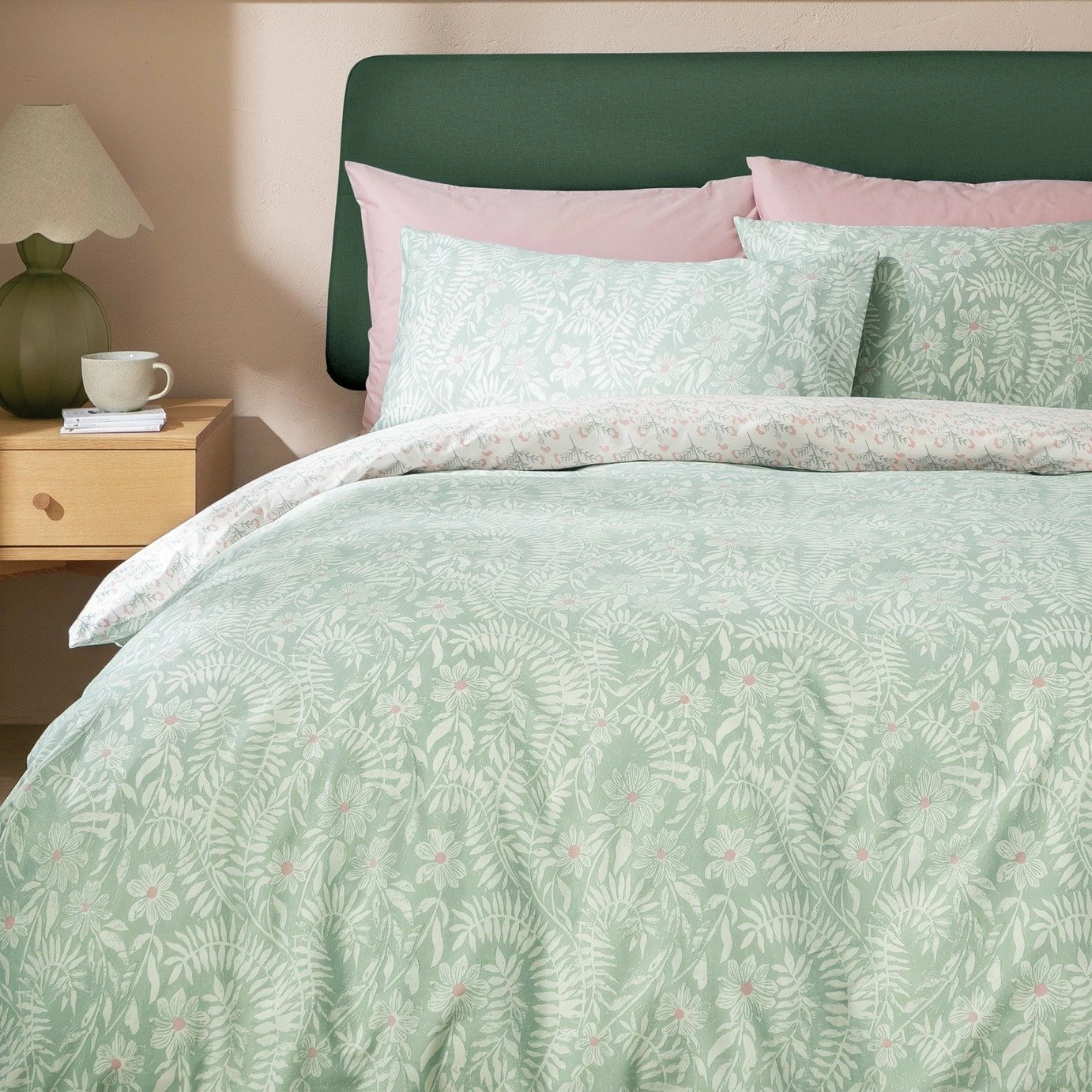 Habitat 180TC Meadow Fern Floral Green Bedding Set - Single 1 Habitat 180TC Meadow Fern Floral Green Bedding Set - Single