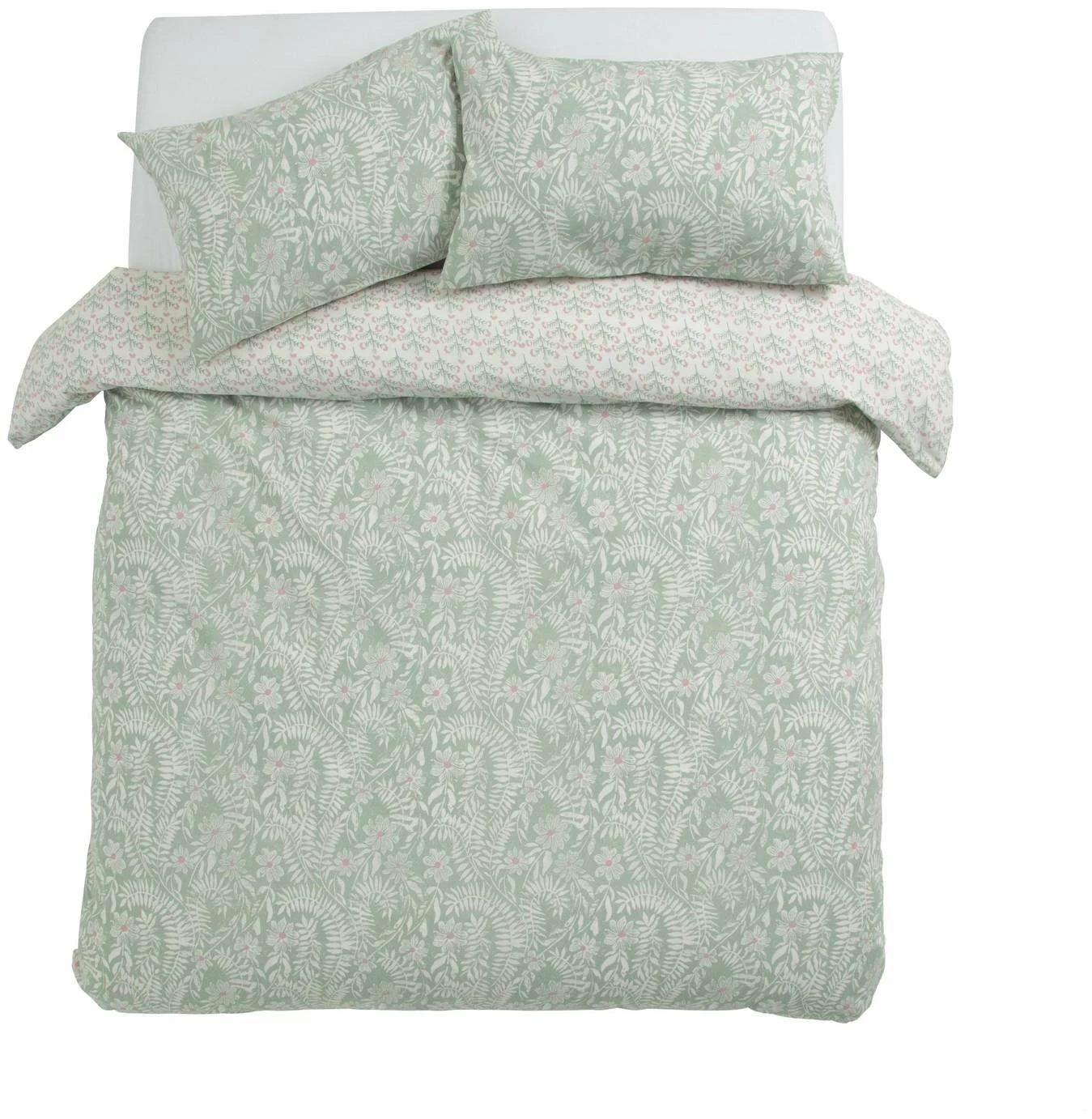 Habitat 180TC Meadow Fern Floral Green Bedding Set - Single 3 Habitat 180TC Meadow Fern Floral Green Bedding Set - Single - Image 3