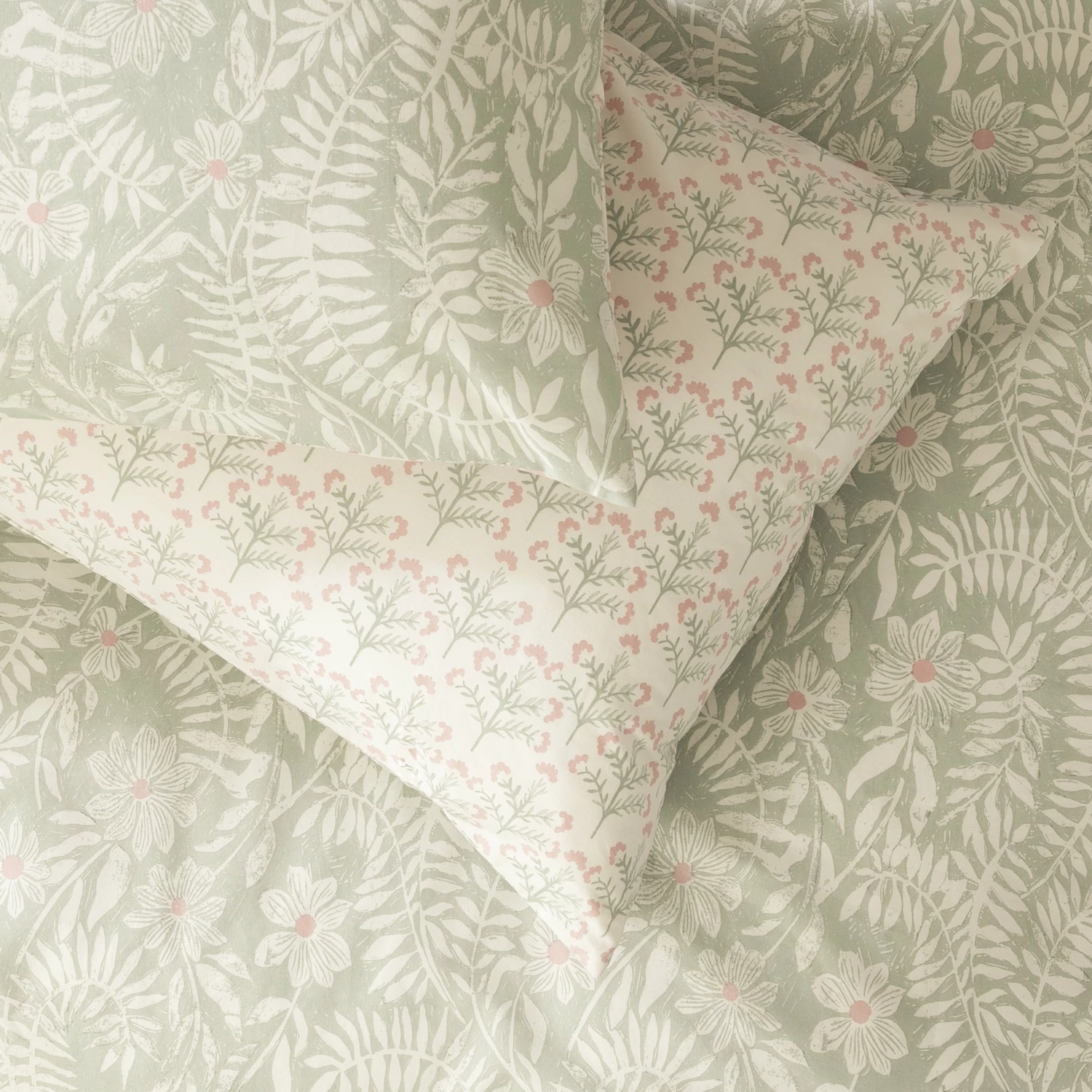 Habitat 180TC Meadow Fern Floral Green Bedding Set - Single 4 Habitat 180TC Meadow Fern Floral Green Bedding Set - Single - Image 4