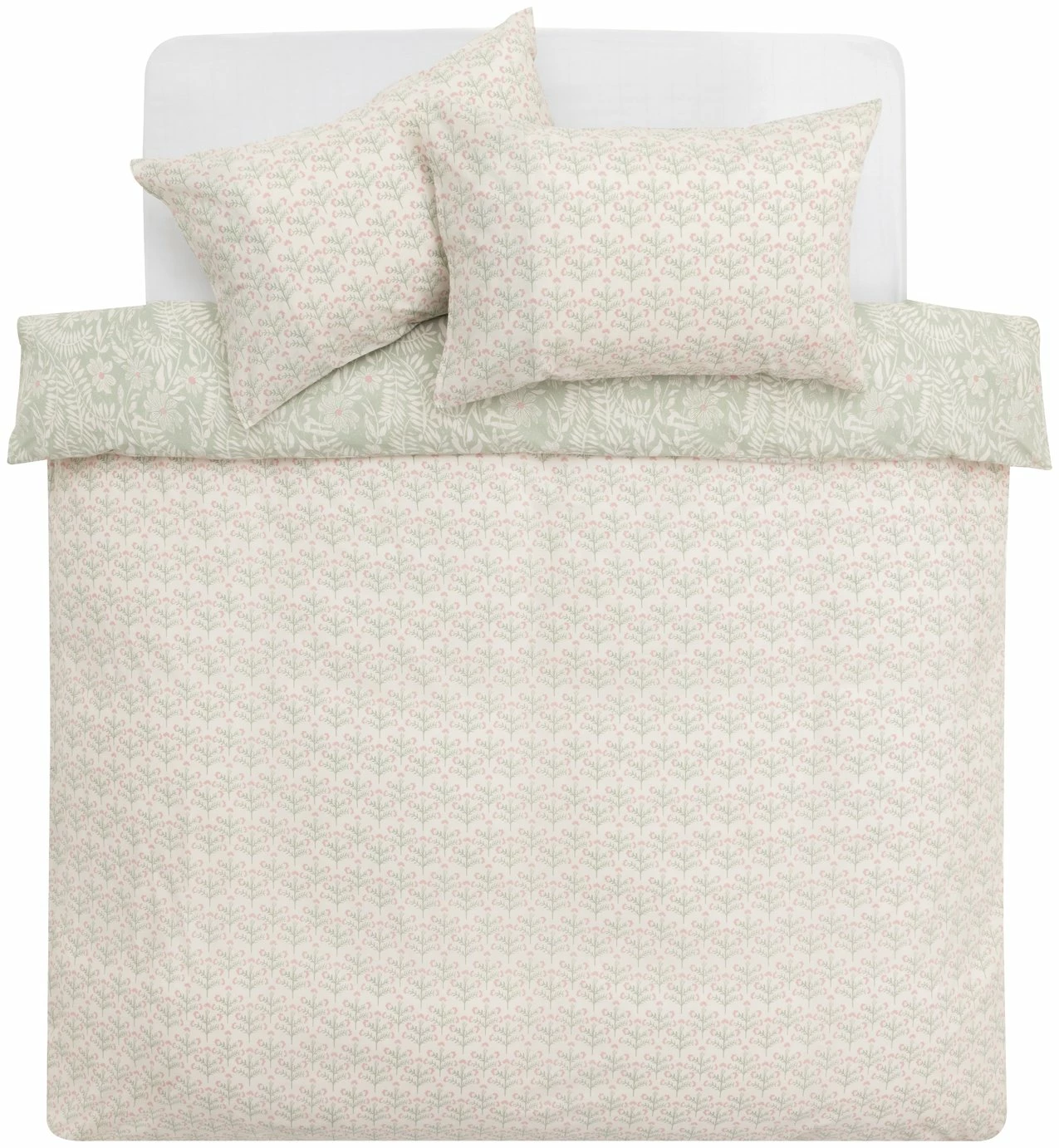 Habitat 180TC Meadow Fern Floral Green Bedding Set - Single 5 Habitat 180TC Meadow Fern Floral Green Bedding Set - Single - Image 5