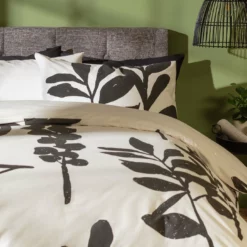 Habitat Cotton Floral Black & White Bedding Set - Double -Habitat Sales Store 9547791 R Z004A
