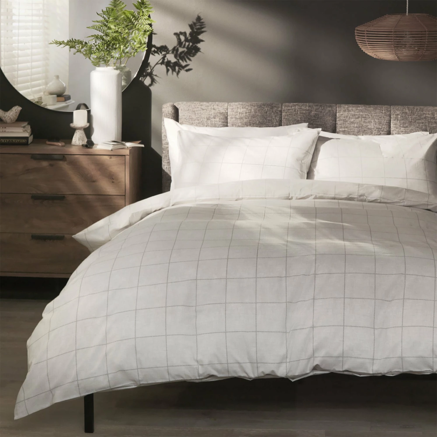 Habitat Country Grid White Bedding Set - Single 1 Habitat Country Grid White Bedding Set - Single
